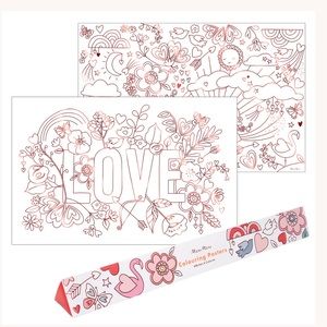 Meri Meri Colouring Posters x2: “love” & more-NWT-suitable for 3+
